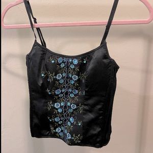 Victoria Secret black blue corset top